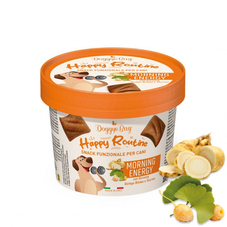 DoggyeBag Happy Routine Morning Energy con Ginseng e Taurina 150 g DoggyeBag Happy Routine Morning Energy con Ginseng e Taurina 150 g